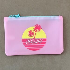 Ipsy Pink Pouch with Blue Zipper
